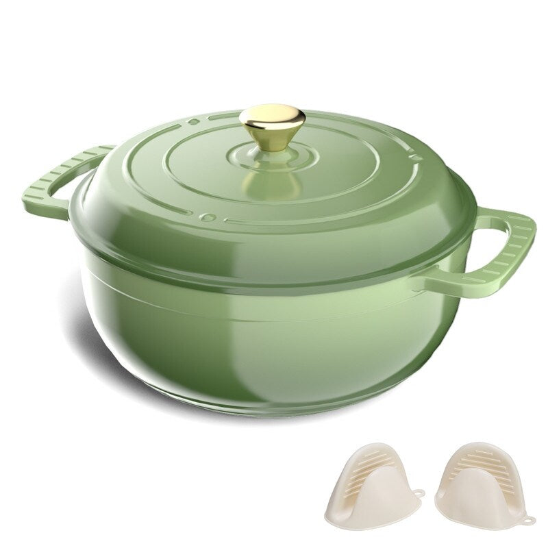 6 QT. Enameled Cast Iron Round Dutch Oven in Red with Lid