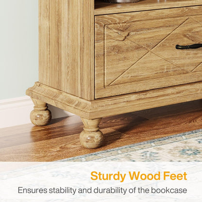 6-Shelf Bookcase Bookshelf with Drawer 71 Book Shelf for Living Room