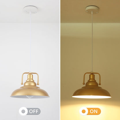 60-Watt 1-Light Pendant Light with Dome Shade for Kitchen Island, Classic Semi Flush Mount Chandelier for Dining Room