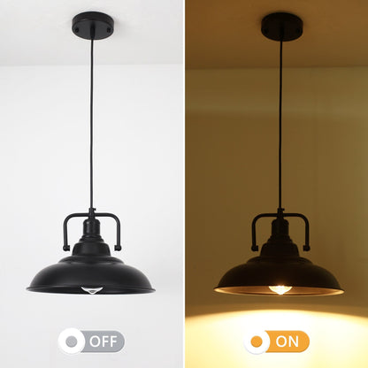 60-Watt 1-Light Pendant Light with Dome Shade for Kitchen Island, Classic Semi Flush Mount Chandelier for Dining Room
