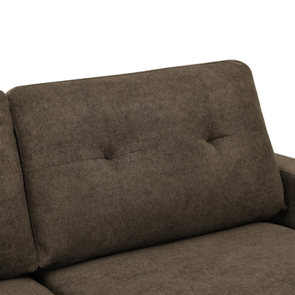 67.7 Wide Mid-Century Modern Upholstered Tufted Loveseat Sofa With Wooden Legs