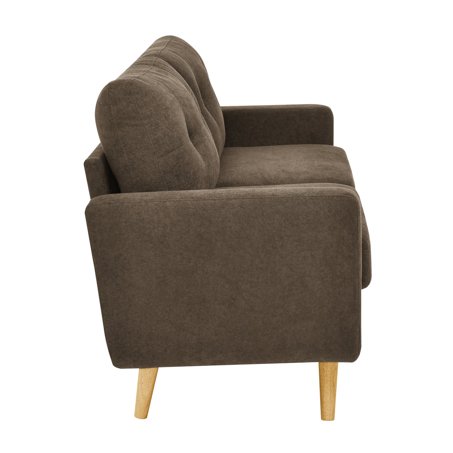 67.7 Wide Mid-Century Modern Upholstered Tufted Loveseat Sofa With Wooden Legs