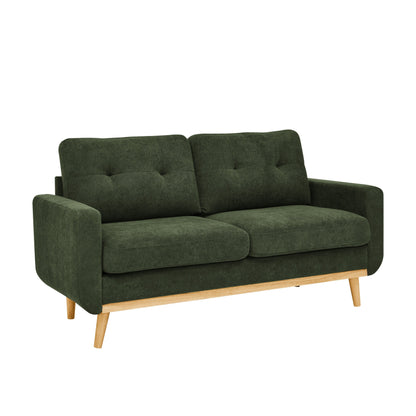 67.7 Wide Mid-Century Modern Upholstered Tufted Loveseat Sofa With Wooden Legs