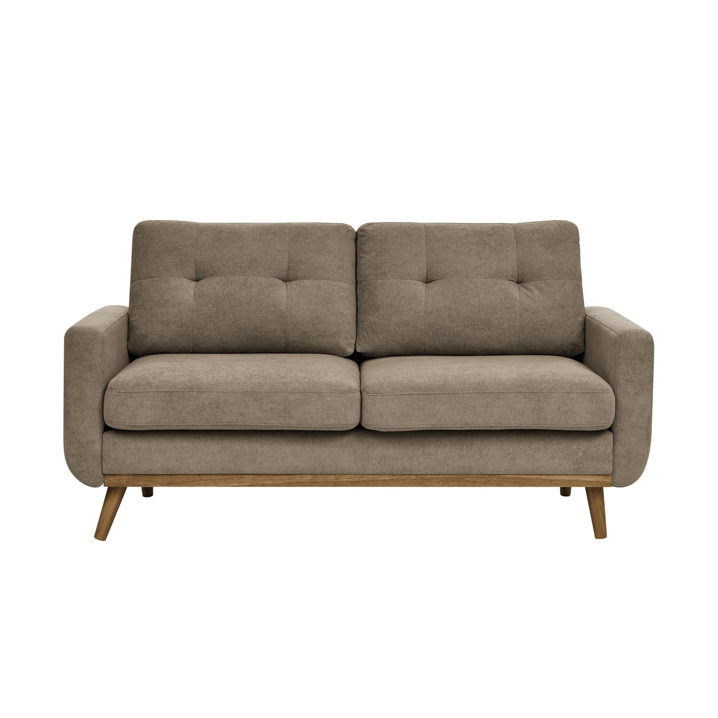 67.7 Wide Mid-Century Modern Upholstered Tufted Loveseat Sofa With Wooden Legs