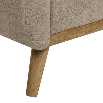 67.7 Wide Mid-Century Modern Upholstered Tufted Loveseat Sofa With Wooden Legs