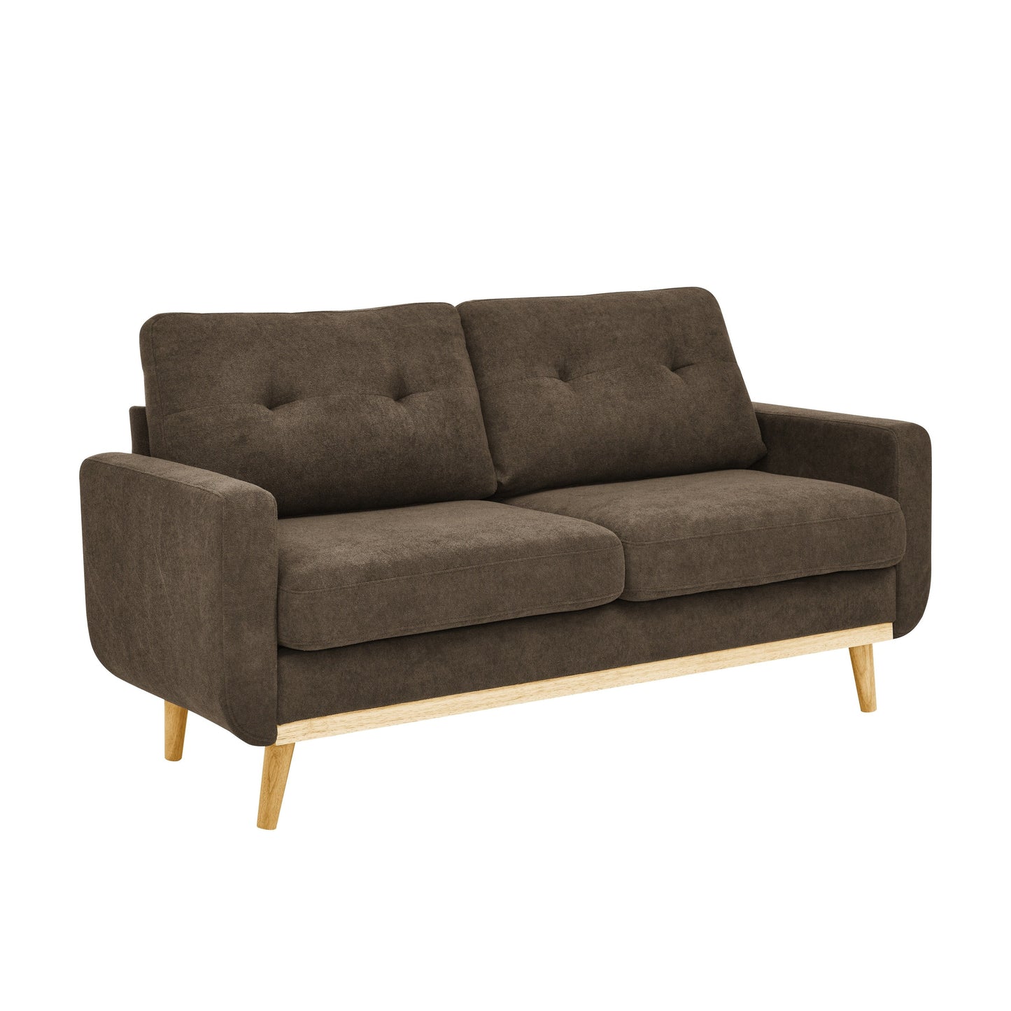 67.7 Wide Mid-Century Modern Upholstered Tufted Loveseat Sofa With Wooden Legs