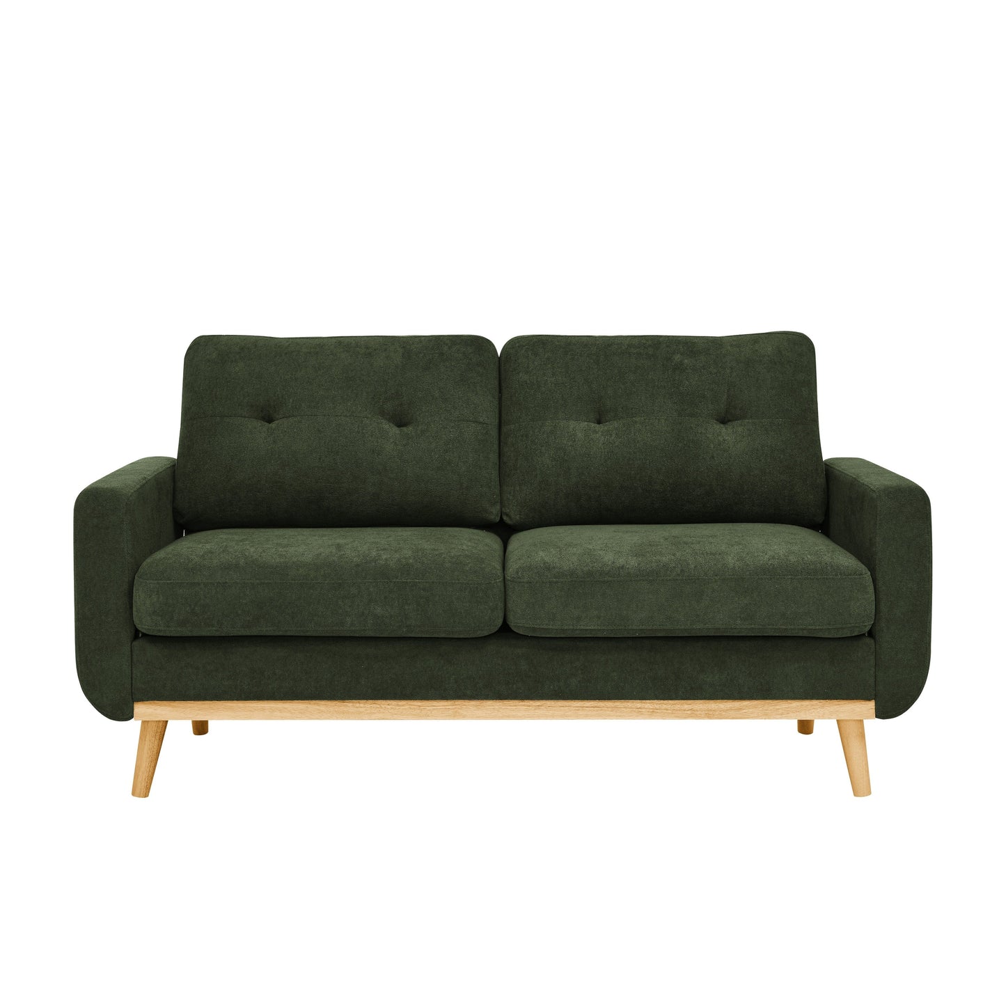 67.7 Wide Mid-Century Modern Upholstered Tufted Loveseat Sofa With Wooden Legs