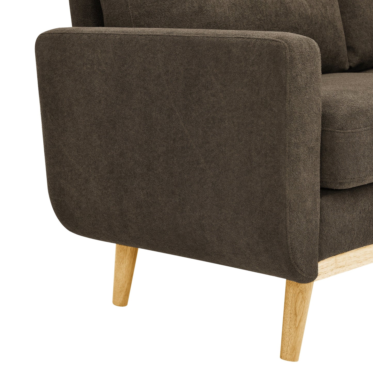 67.7 Wide Mid-Century Modern Upholstered Tufted Loveseat Sofa With Wooden Legs
