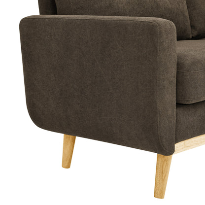 67.7 Wide Mid-Century Modern Upholstered Tufted Loveseat Sofa With Wooden Legs