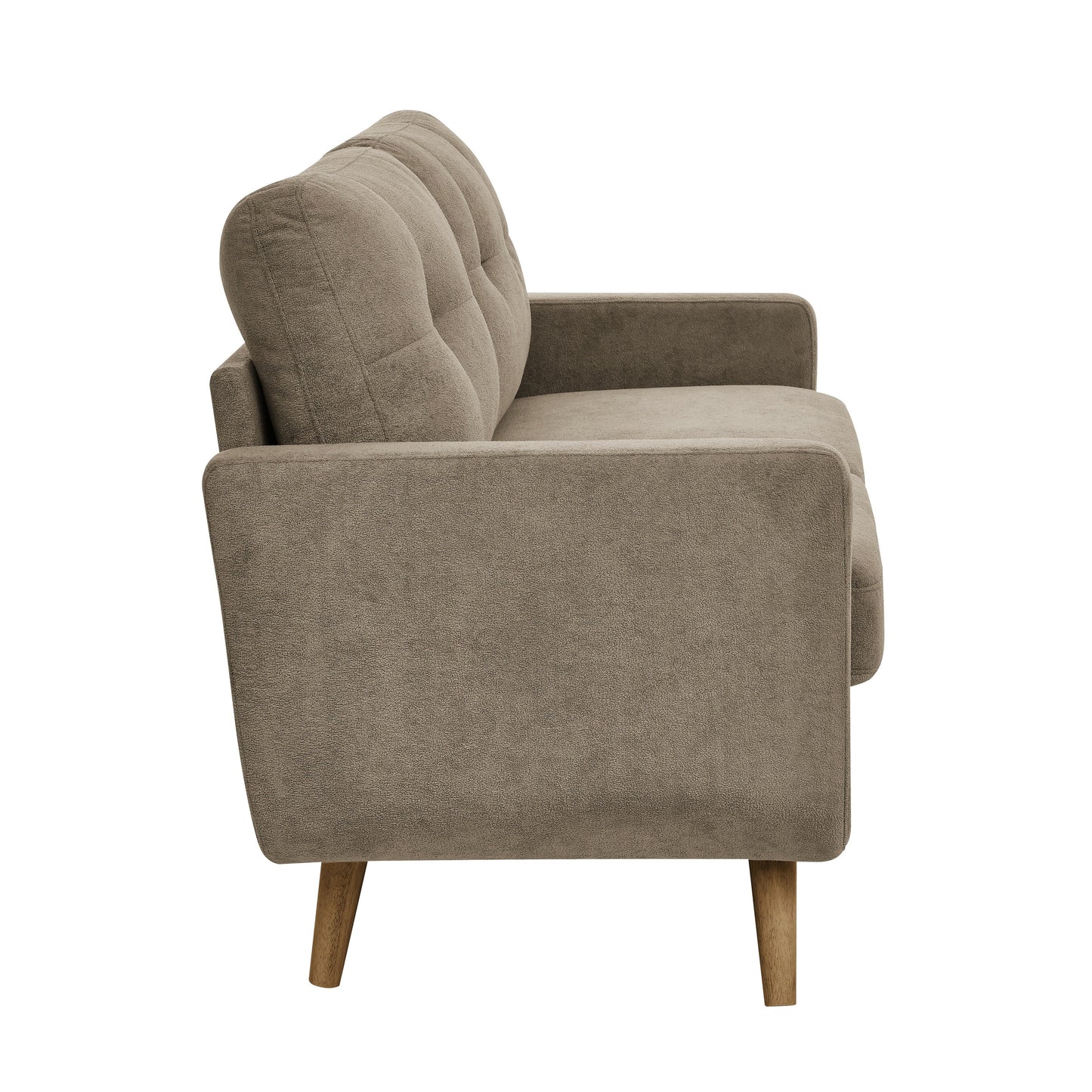 67.7 Wide Mid-Century Modern Upholstered Tufted Loveseat Sofa With Wooden Legs