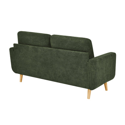 67.7 Wide Mid-Century Modern Upholstered Tufted Loveseat Sofa With Wooden Legs