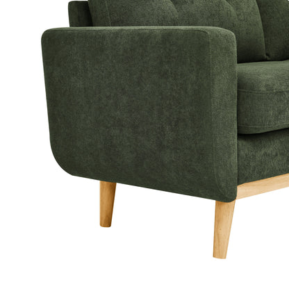 67.7 Wide Mid-Century Modern Upholstered Tufted Loveseat Sofa With Wooden Legs