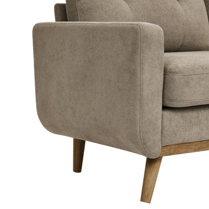 67.7 Wide Mid-Century Modern Upholstered Tufted Loveseat Sofa With Wooden Legs