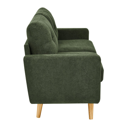 67.7 Wide Mid-Century Modern Upholstered Tufted Loveseat Sofa With Wooden Legs