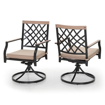 MAISON ARTS 7/9-Piece Outdoor Patio Dining Set, 6/8 Metal Swivel Dining Chairs, 1 Rectangular Expandable Table
