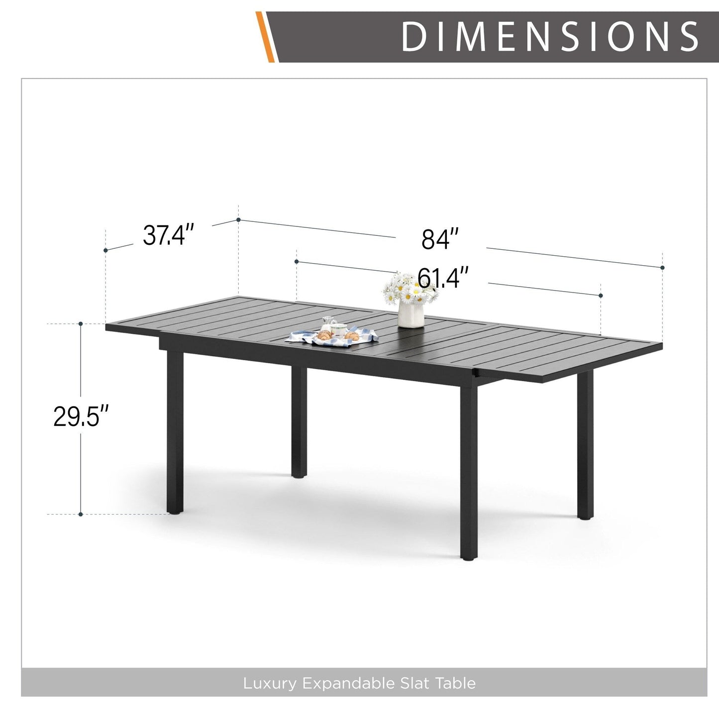 MAISON ARTS 7/9-Piece Outdoor Patio Dining Set, 6/8 Metal Swivel Dining Chairs, 1 Rectangular Expandable Table