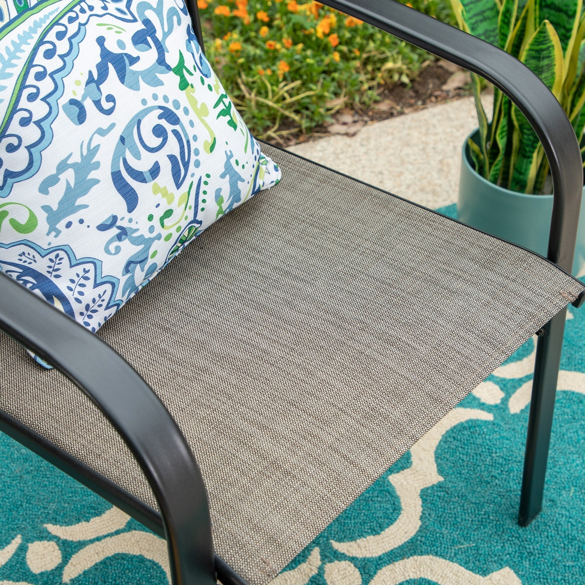 MAISON ARTS 7/9-Piece Patio Dining Set with Metal Rectangle Expandable Table and 6/8 Textilene Dining Chairs