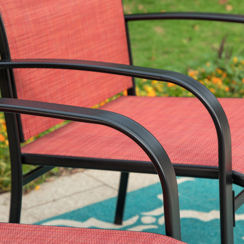 MAISON ARTS 7/9-Piece Patio Dining Set with Metal Rectangle Expandable Table and 6/8 Textilene Dining Chairs