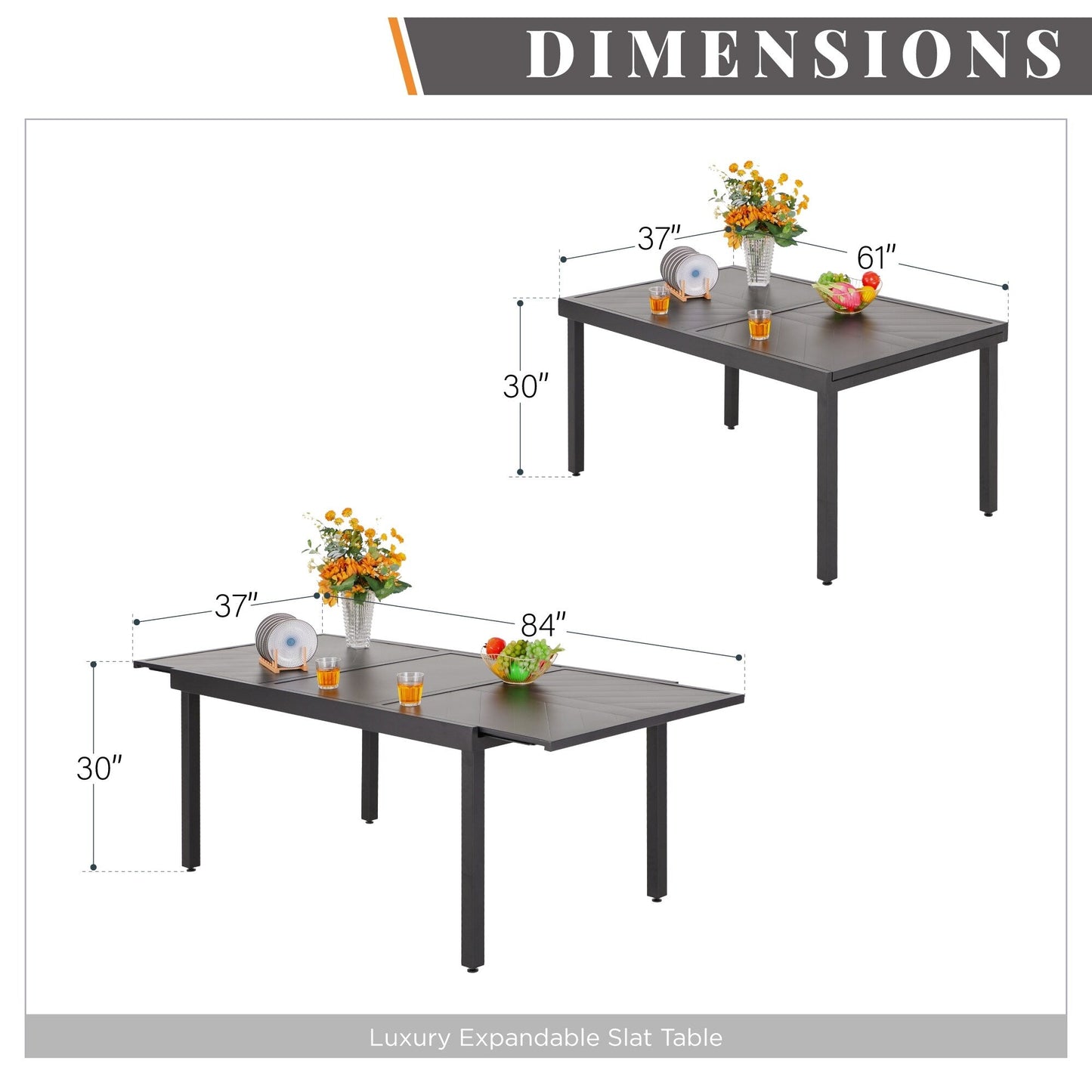 7/9-piece Patio Dining Set, Expendable Rectangular Outdoor Dining Table with C Spring Rocking Chairs