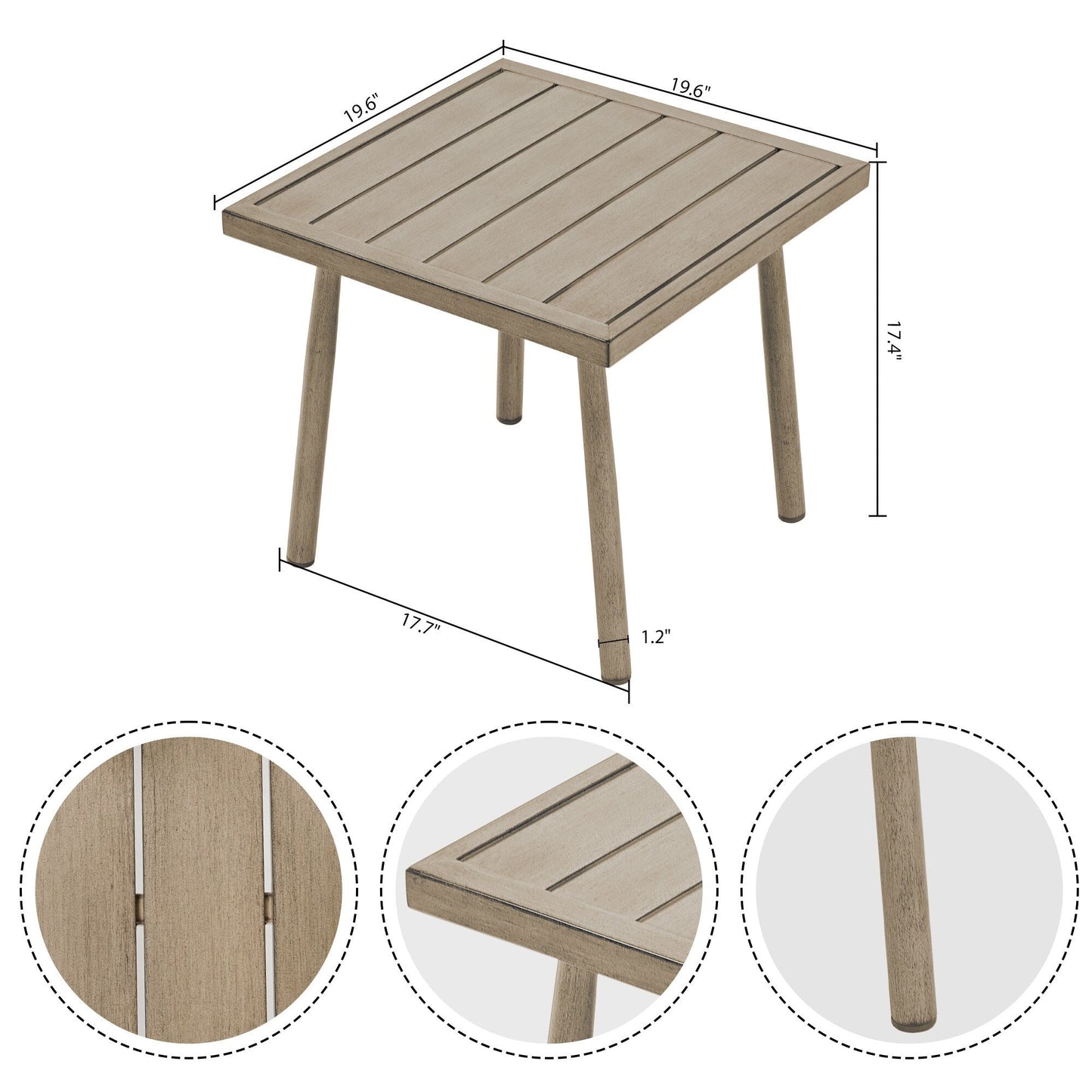 7-Piece Aluminum Patio Conversation Set, 3-Seat Outdoor Couch and Loveseat with Ottomans and Coffee Table