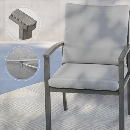 9-Piece Aluminum Patio Dining Set with 2 Swivel Dining Chairs and 6 Dining Chairs and Washable Cushions