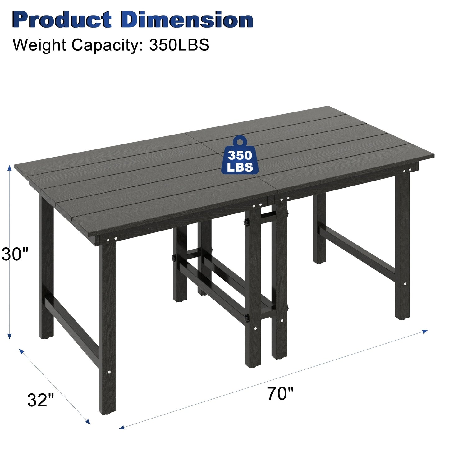 7-Piece HDPE Outdoor Dining Table Sets