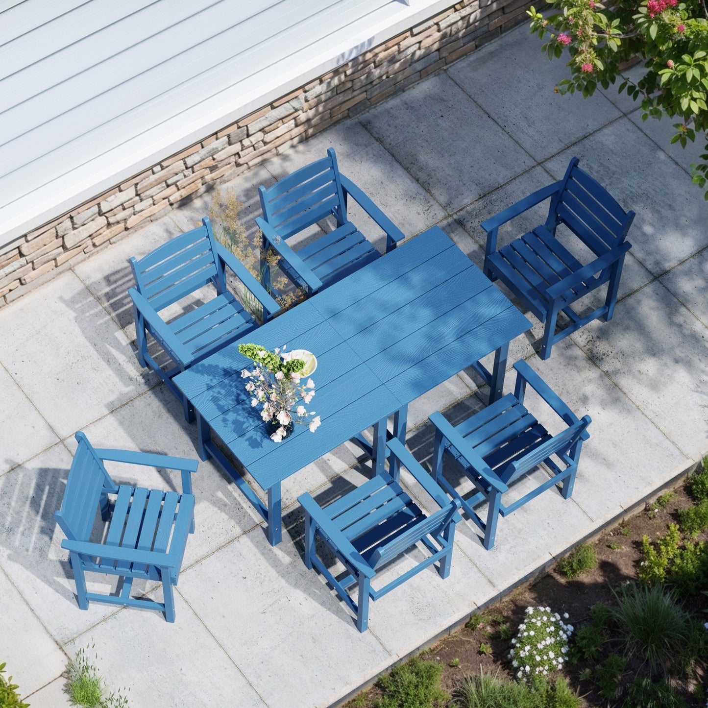 7-Piece HDPE Outdoor Dining Table Sets