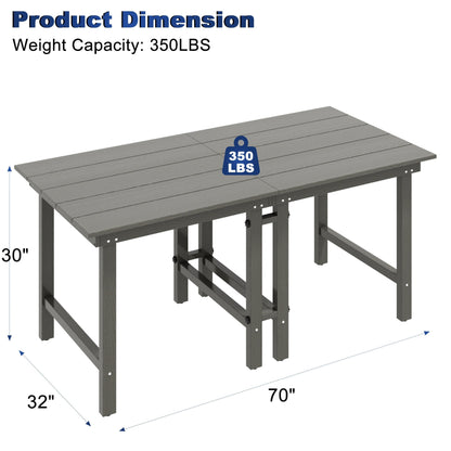 7-Piece HDPE Outdoor Dining Table Sets