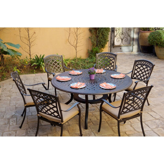 7-Piece Patio Dining Set, 60 Inch Round Dining Table