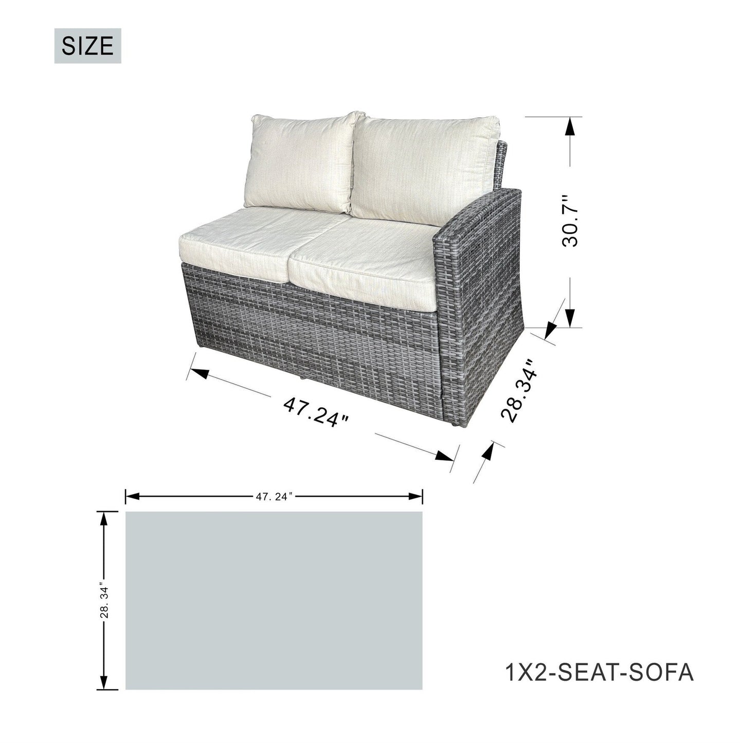 7-Piece Patio Sofa Set with Firepit and Ice Container Dining Table