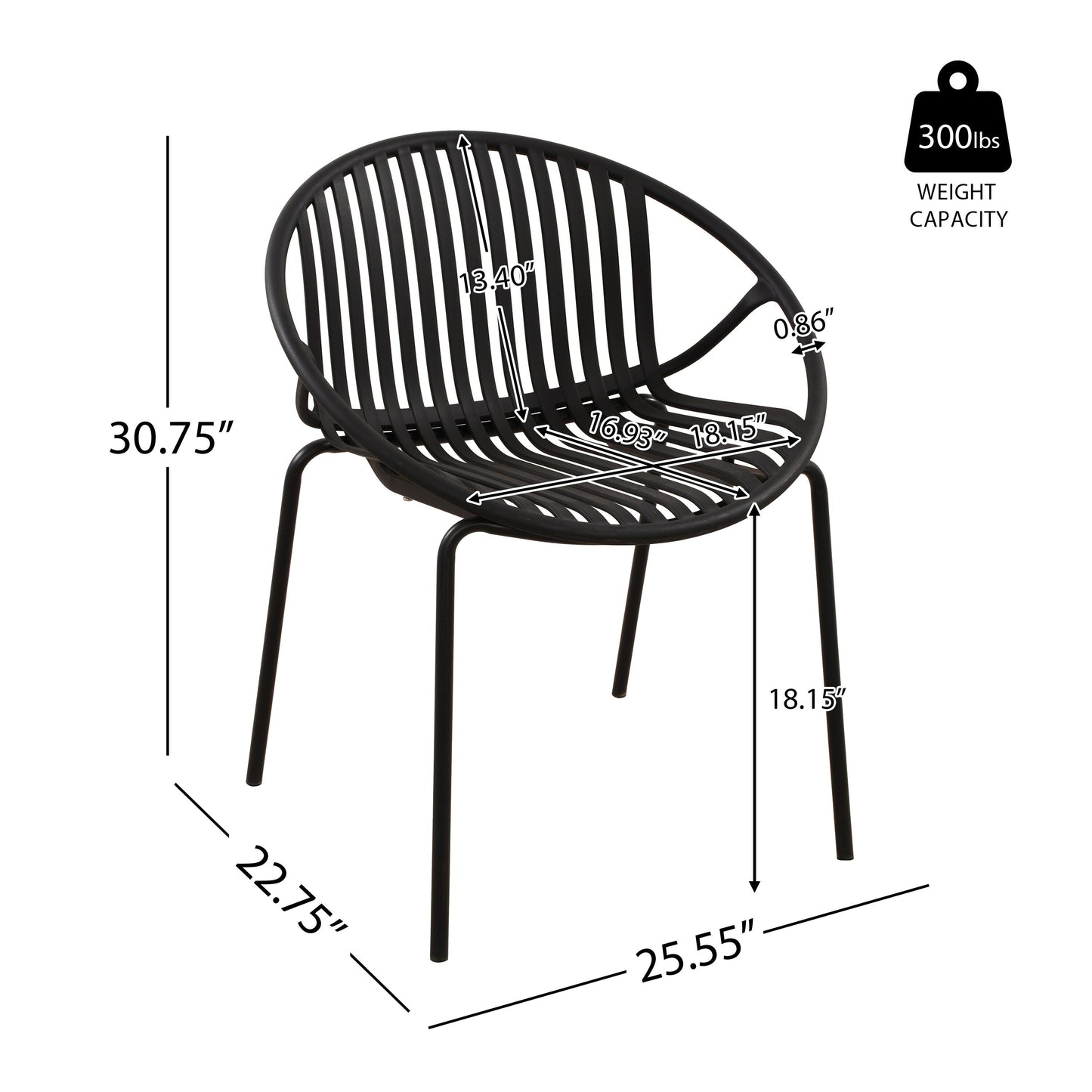 7 Pieces Outdoor Modern Dining Set with Stackable Chair, White