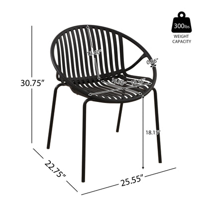 7 Pieces Outdoor Modern Dining Set with Stackable Chair, White