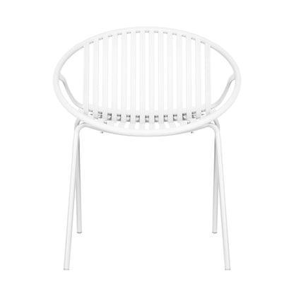 7 Pieces Outdoor Modern Dining Set with Stackable Chair, White