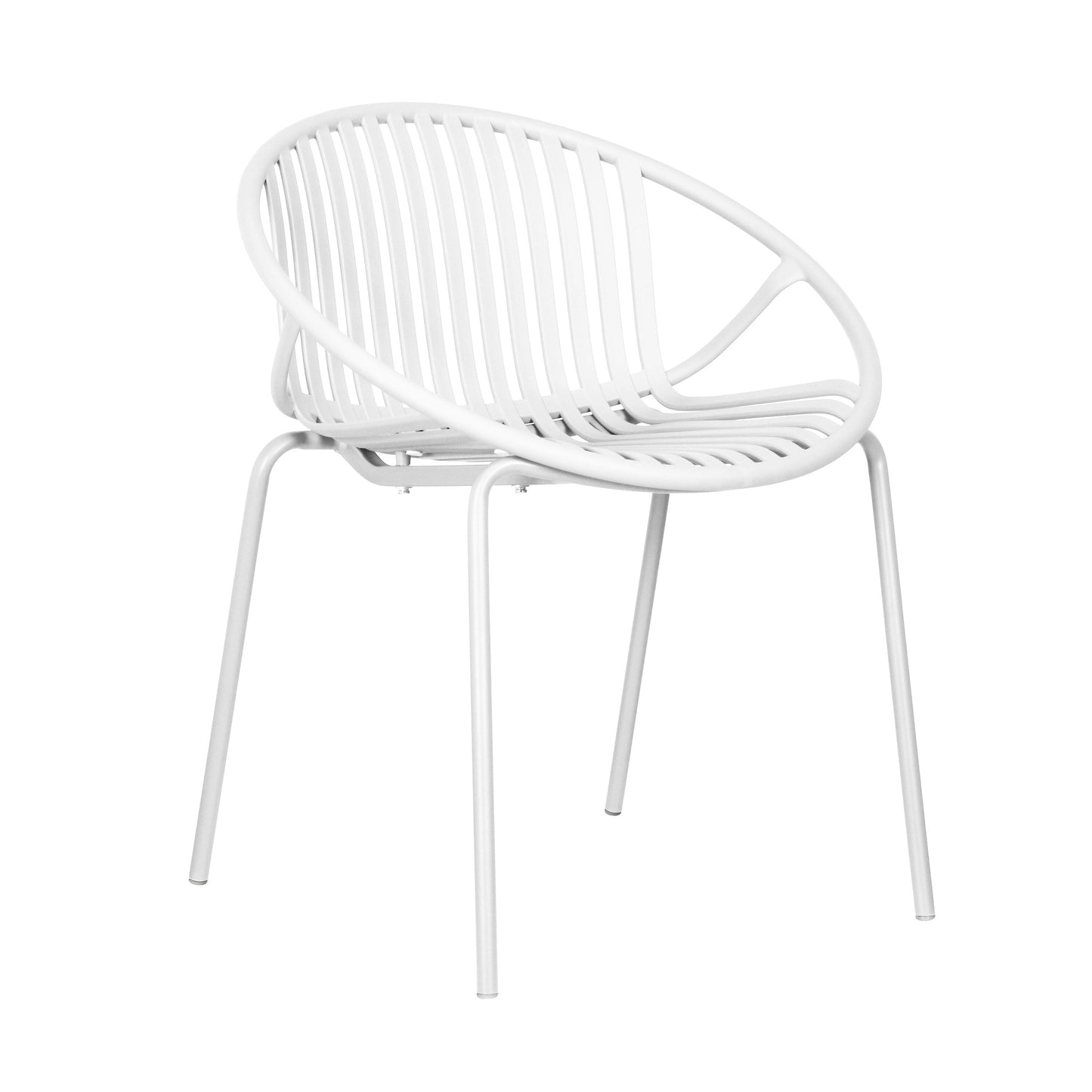 7 Pieces Outdoor Modern Dining Set with Stackable Chair, White