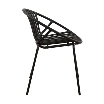 7 Pieces Outdoor Modern Dining Set with Stackable Chair, White