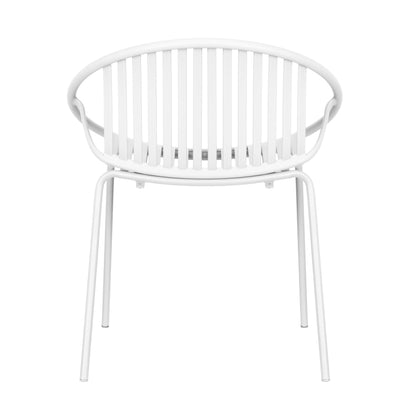 7 Pieces Outdoor Modern Dining Set with Stackable Chair, White
