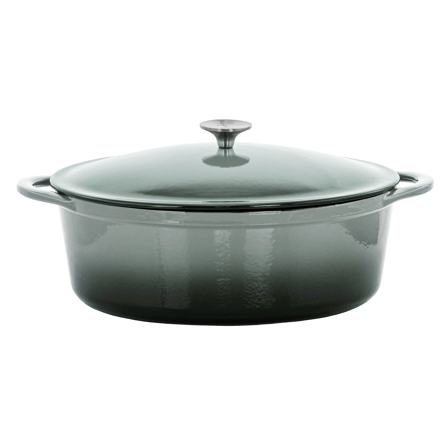 7 Quarts Oval Enameled Cast Iron Casserole in Storm Cloud