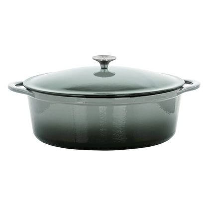 7 Quarts Oval Enameled Cast Iron Casserole in Storm Cloud