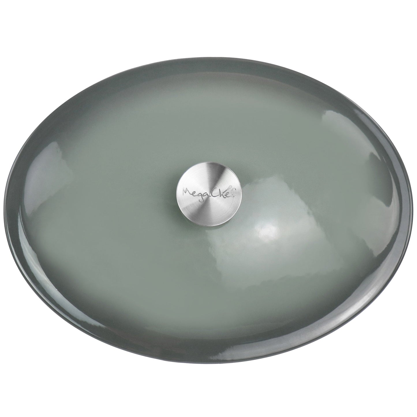 7 Quarts Oval Enameled Cast Iron Casserole in Storm Cloud
