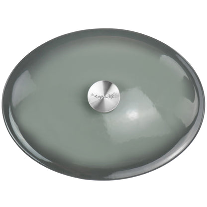 7 Quarts Oval Enameled Cast Iron Casserole in Storm Cloud