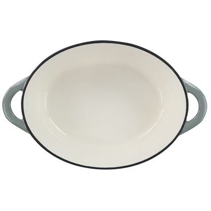 7 Quarts Oval Enameled Cast Iron Casserole in Storm Cloud