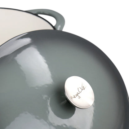 7 Quarts Oval Enameled Cast Iron Casserole in Storm Cloud