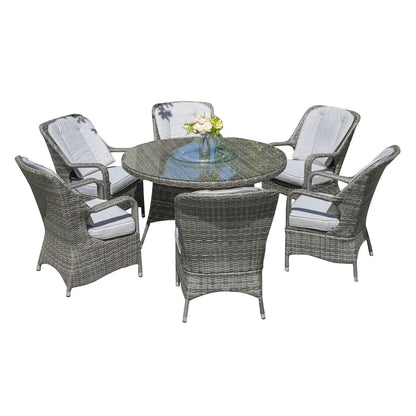 7-piece Outdoor Dining Set Round Table with Chairs