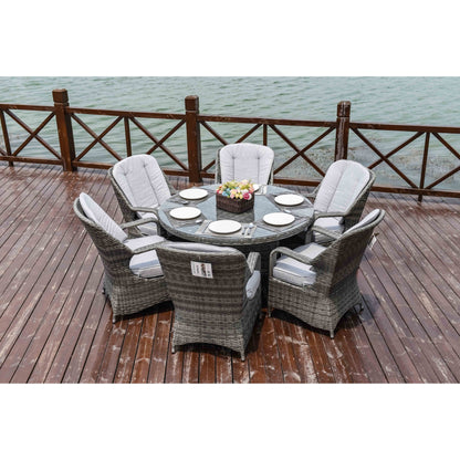 7-piece Outdoor Dining Set Round Table with Chairs