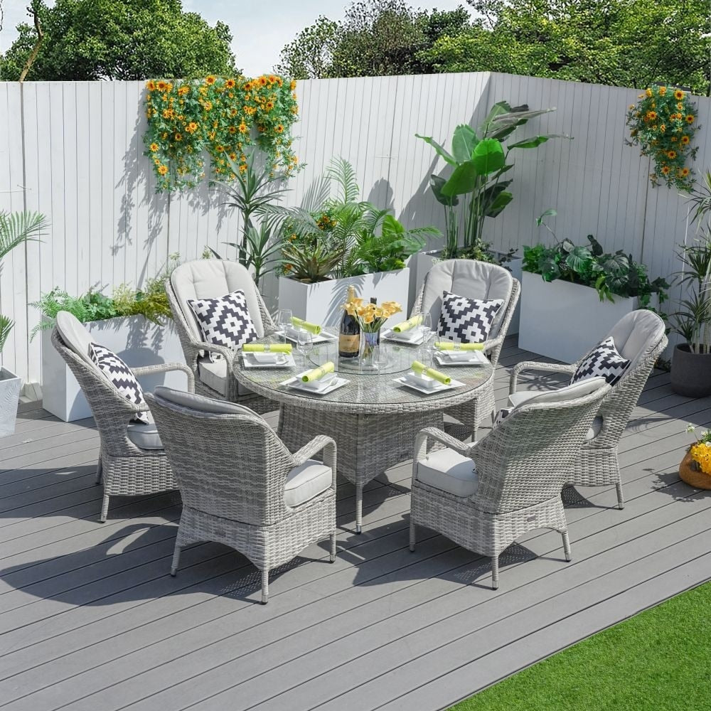7-piece Outdoor Dining Set Round Table with Chairs