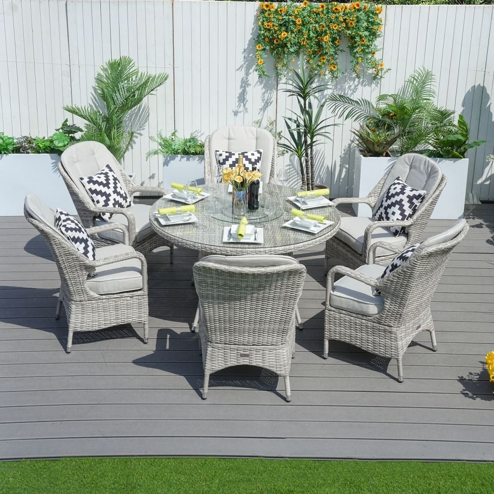 7-piece Outdoor Dining Set Round Table with Chairs