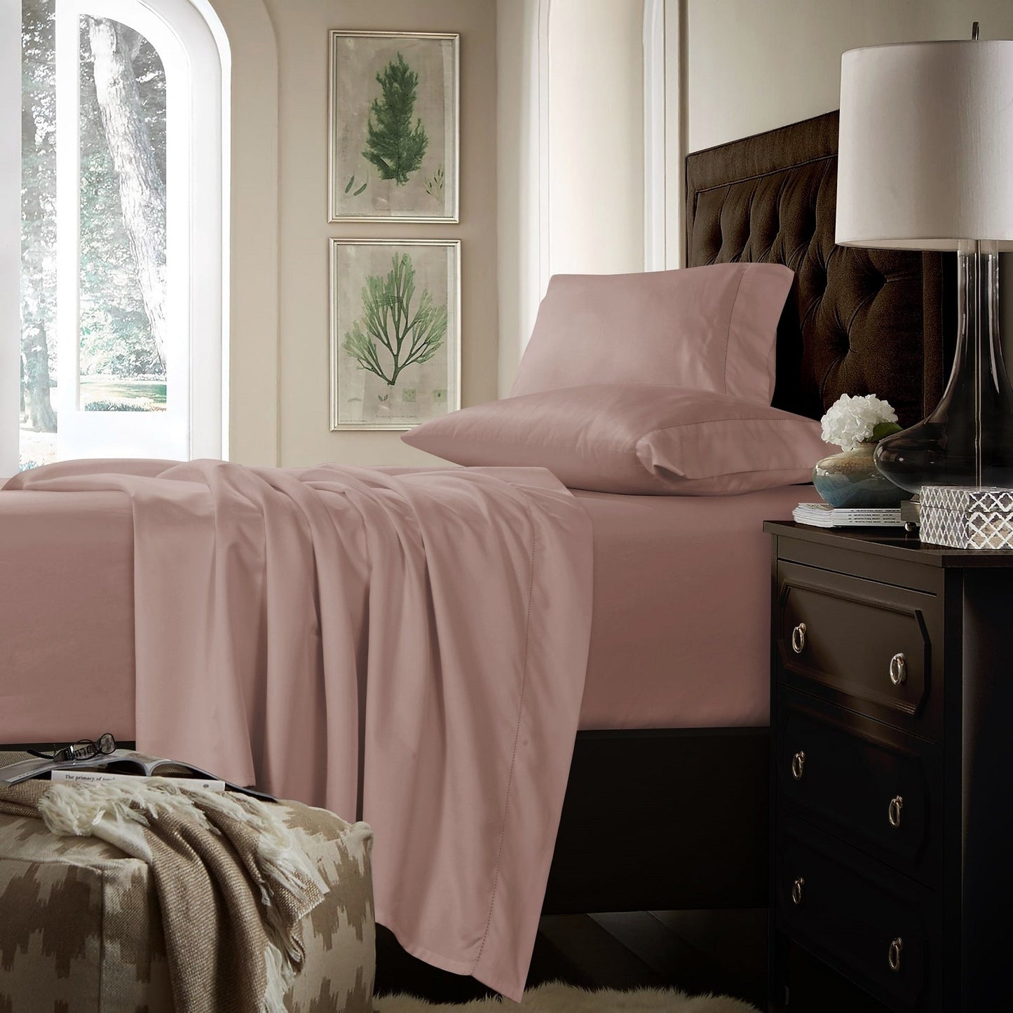 750TC Cotton Extra Deep Pocket Sheet Set with Oversized Flat Sheet