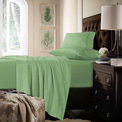 750TC Cotton Extra Deep Pocket Sheet Set with Oversized Flat Sheet