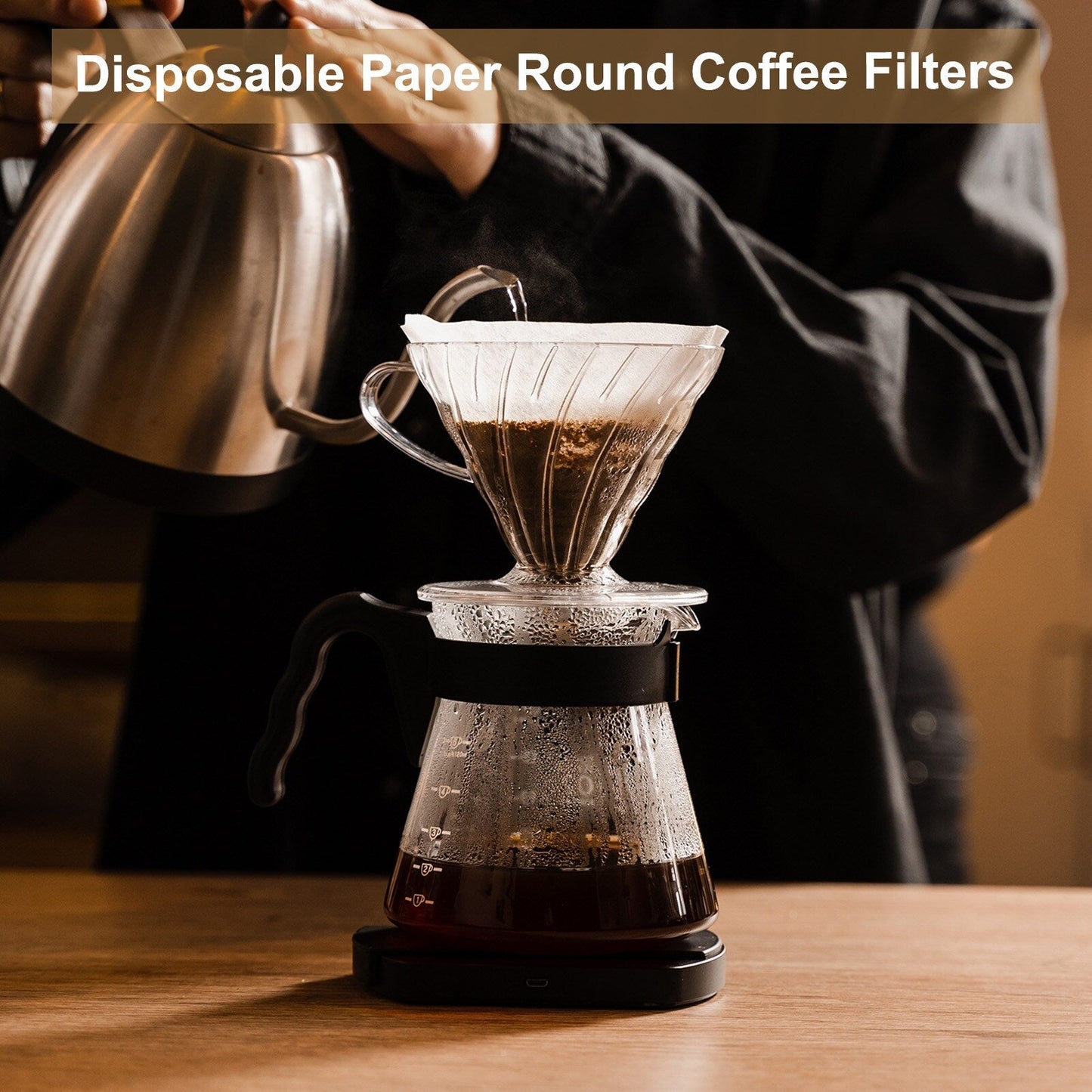 800 Count Disposable Paper Percolator Coffee Filters Wood Fiber - Brown - 2