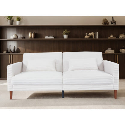 Couch Sofa, Corduroy Fabric Couches Loveseat Furniture with 2 Pillows for Living Room, Bedroom